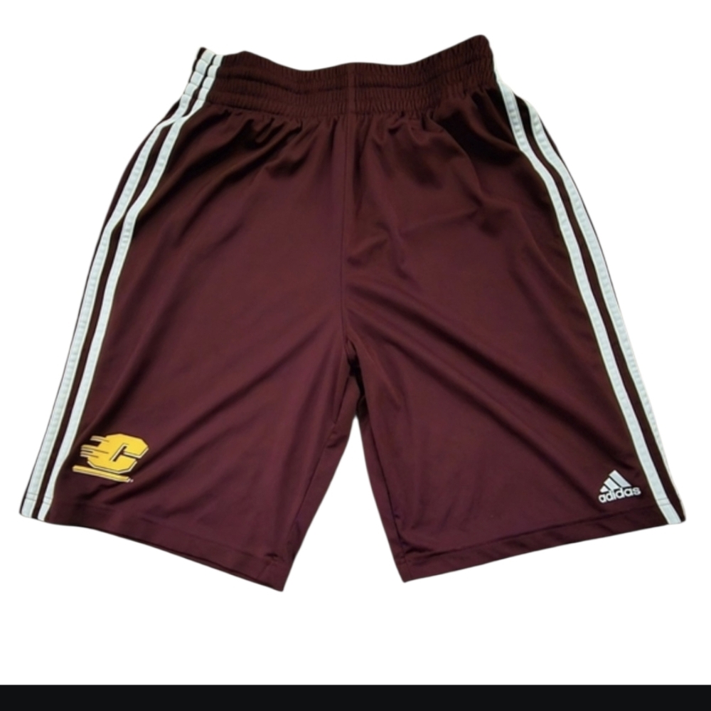 Adidas Maroon and White CMU Athletic Shorts, size small